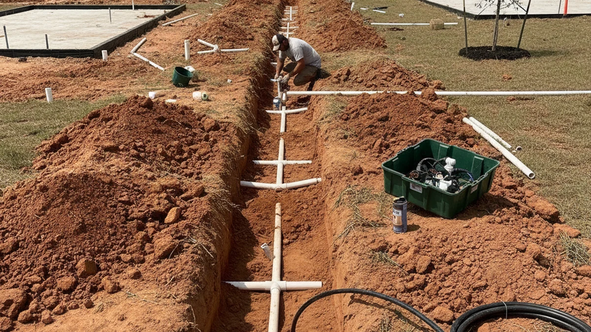 Sprinkler system installation Pearland Texas Brazoria County clay soil licensed irrigator Carlos new construction