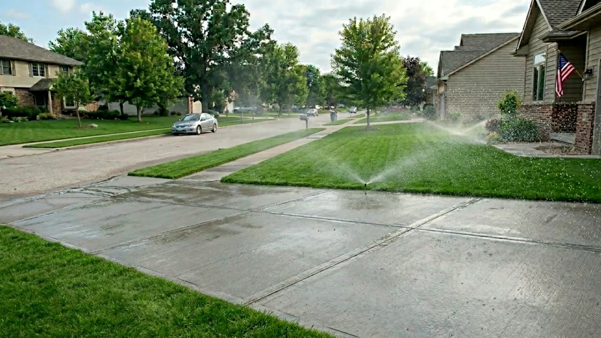 Sprinkler system irrigation repair in Pearland Texas Brazoria County residential brick home St. Augustine lawn Carlos