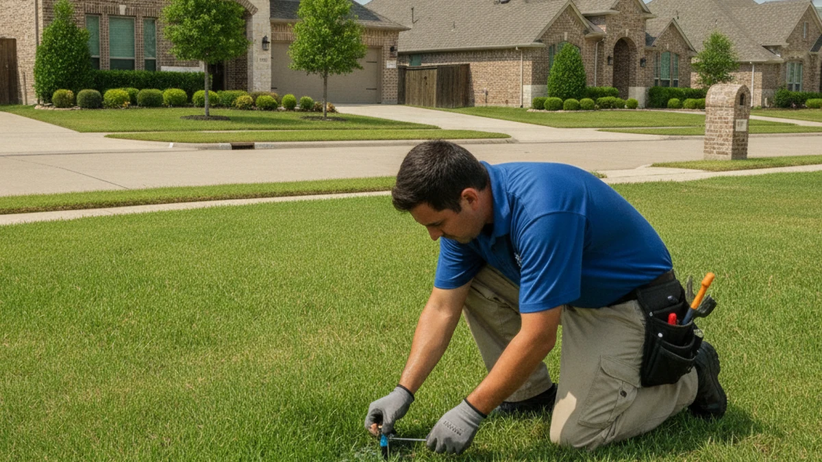 Sprinkler repair Shadow Creek Ranch Pearland Texas HOA compliance deadline service Carlos